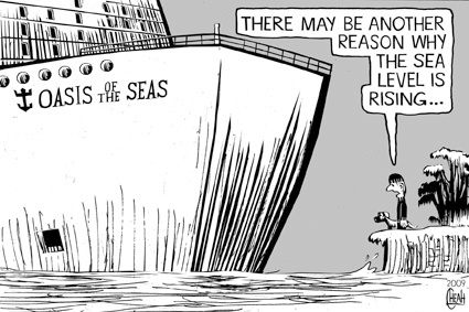 Cartoon: Oasis of the Seas (medium) by sinann tagged oasis,of,the,seas,cruise,ship,sea,leval,global,warming