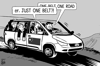 Cartoon: One Belt One Road (medium) by sinann tagged one,belt,road,china