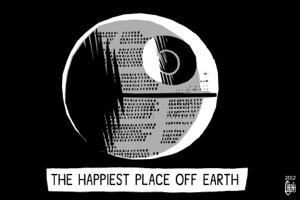 Cartoon: Star Wars and Disney (medium) by sinann tagged disney,star,wars,happiest,place,off,earth,death