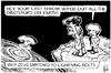 Cartoon: Dinosaurs and asteroids (small) by sinann tagged asteroids,dinosaurs,zeus,lightning,bolts