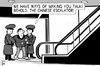 Cartoon: The Chinese Escalator (small) by sinann tagged chinese,escalator,guards,prisoner,talk,interrogation