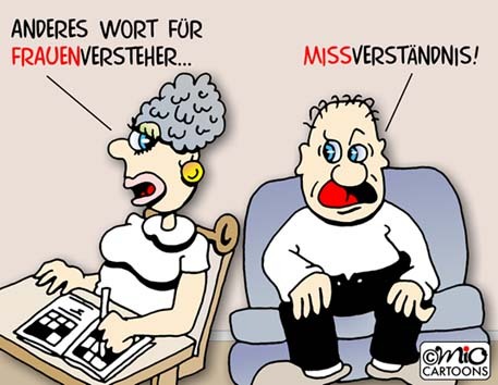 Cartoon: Frauenversteher (medium) by MiO tagged frauenversteher,ehe,mio,kreuzworträtsel