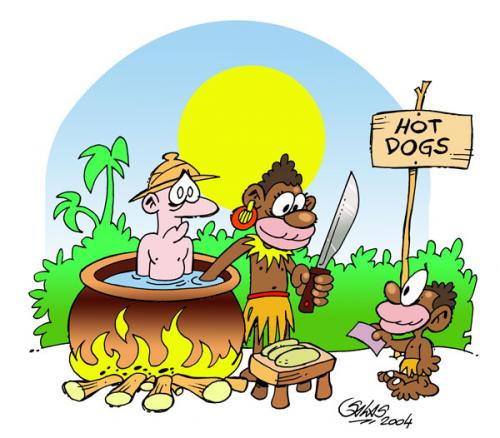 Cartoon: Hot dog (medium) by Salas tagged hot,dog,cannibalism,