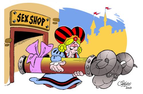 Cartoon: Sex shop (medium) by Salas tagged battering,ram,toy,shop,