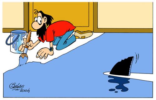 Cartoon: Shark (medium) by Salas tagged shark,paint,brush,