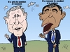 Cartoon: Bush et Obama caricature (small) by BinaryOptions tagged option,binaire,options,binaires,optionsclick,barack,obama,george,bush,president,guerre,politiques,terreur,terrorisme,news,infos,nouvelles,actualites,caricature,comique,comic,webcomic