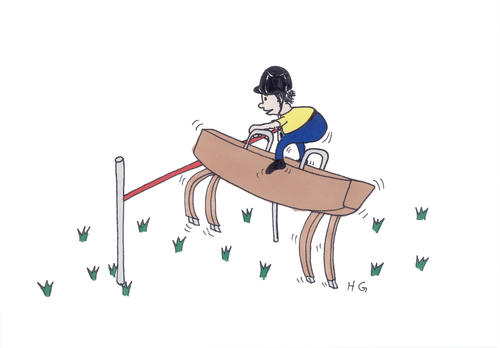 Cartoon: Springreiten (medium) by heike gerber tagged hürde,reitsport,pferd
