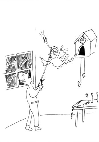 Cartoon: Sylvester (medium) by heike gerber tagged sylvester,kuckucksuhr,sekt,neujahr