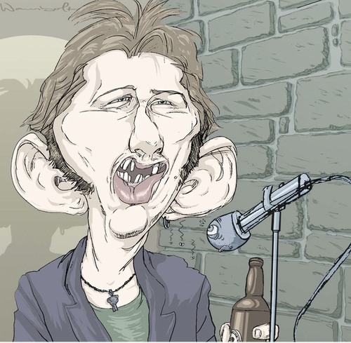 Cartoon: Shane Mc Gowan (medium) by wambolt tagged caricature,rock,alcohol,dental,music