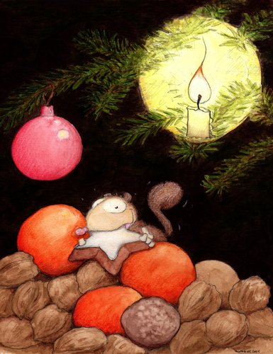 Cartoon: Ein Zimtstern (medium) by lerimo tagged bilch,tiere,weihnachten,zimtsterne,essen