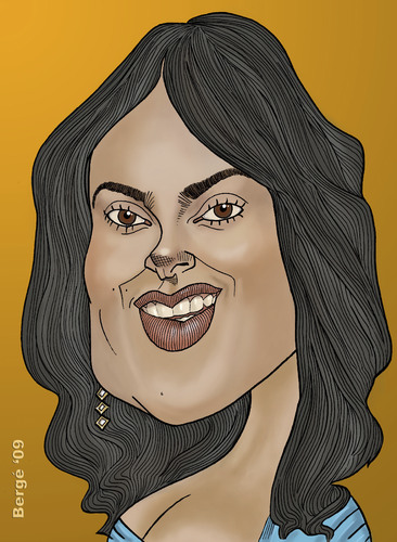 Cartoon: Salma Hayek (medium) by Berge tagged caricature,mexican,actress,movie,latina