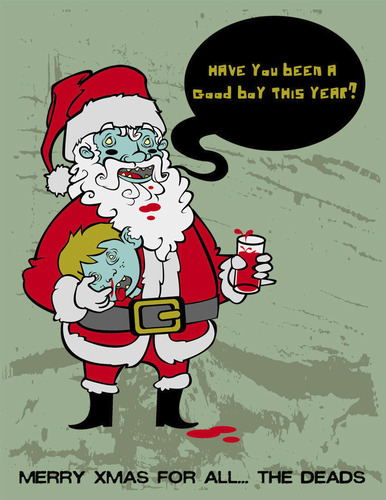 Cartoon: santa zombie (medium) by netoplasma tagged navidad,santa,clos,vector,mexico,christmas