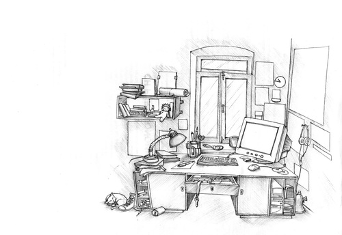 Cartoon: room (medium) by gamez tagged room,detail,cat