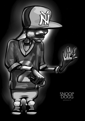 Cartoon: Snoop DoGG (medium) by gamez tagged snoop,doggy,dogg,rap,hip,hop,gangsta,cap,cup,cut,cute