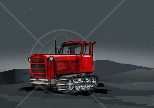 Cartoon: traktor (medium) by gamez tagged traktor,night,education,universe,comet