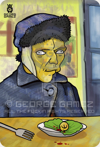 Cartoon: Vincent (medium) by gamez tagged vincent,gamez,yellow,white,simpson,classic,art