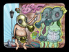 Cartoon: Painter II (small) by gamez tagged gmz,kaicartoonebi,wall,art,graffity,love,gas,gaz,virus,circus,sky,liners,lines,line