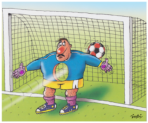 Cartoon: A killer goal  -  Ridha H. Ridha (medium) by Ridha Ridha tagged killer,goal,sport,football,goalkeeper,ridha