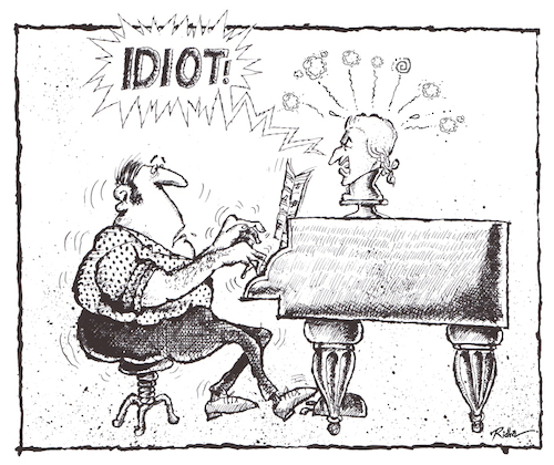 Cartoon: A pianist -  Ridha H. Ridha (medium) by Ridha Ridha tagged pianist,piano,wolfgang,amadeus,mozart,salzburg,ridha