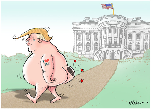 Cartoon: Goodbye Trump - Cartoon Ridha (medium) by Ridha Ridha tagged cartoon,ridha