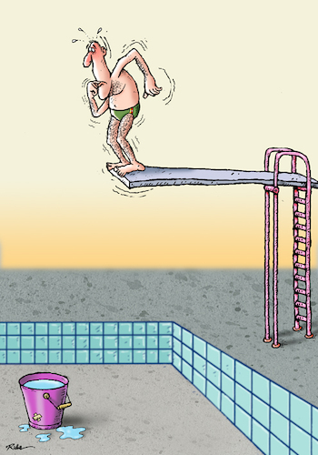Cartoon: Water Outage - Ridha (medium) by Ridha Ridha tagged water,outage,swimming,dive,plunge