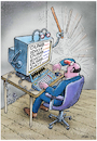 Cartoon: A computer is a cruel teacher - (small) by Ridha Ridha tagged computer,teacher,cruel