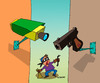 Cartoon: Surveillance with bullets (small) by kranev tagged camera,cctv,thief,gun