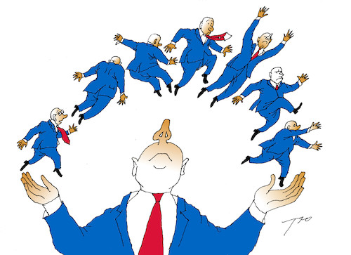 Cartoon: Juggler (medium) by tunin-s tagged juggler,ministers,government,russia,putin