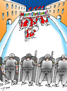 Cartoon: Breaking up of demonstration. (small) by tunin-s tagged santas,demonstrate