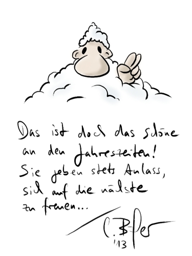 Cartoon: Happy Snow! (medium) by Carlo Büchner tagged jahreszeiten,winter,schnee,arts,büchner,carlo,2013,deutschland,kälte