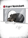 Cartoon: HippoVereinsbank (small) by Carlo Büchner tagged hippo,happy,nilpferd,flusspferd,bank,hypo,vereinsbank,tier,animal,money,2015,carlo,büchner,ray,kalauer,wortspiel,cartoon,gag,humor,joke