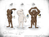 Cartoon: Klischees (small) by Carlo Büchner tagged cartoon,klischee,dusche,shower,wasser,water,lang,kurz,long,short,dick,black,white,soap,seife,komplexe,selfconfidence,carlo,büchner,arts,2014,ray