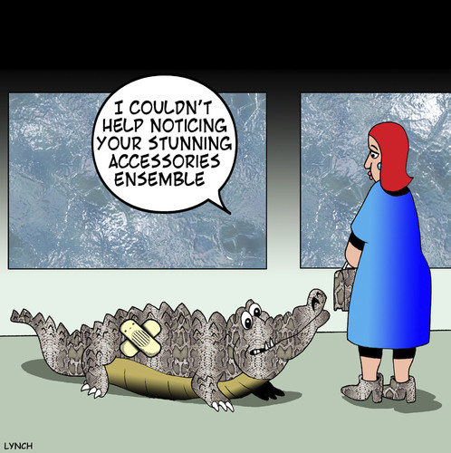 Cartoon: Accessories (medium) by toons tagged crocodile,handbags,alligator,shoes,accessories,fashion,alligator,handbags,crocodile,shoes,accessories,fashion