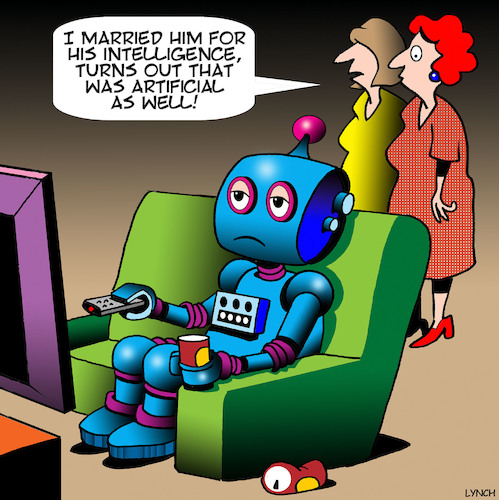 Cartoon: Artificial intelligence (medium) by toons tagged ai,artificial,intelligence,robots,machines,robotic,ai,artificial,intelligence,robots,machines,robotic