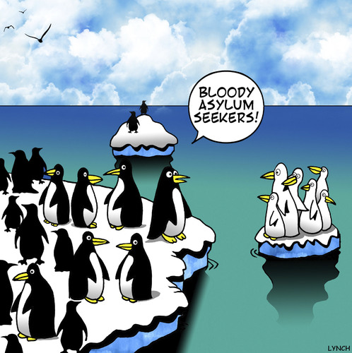 Cartoon: Asylum seekers (medium) by toons tagged asylum,seekers,boat,people,penguins
