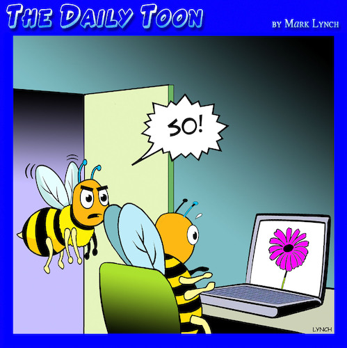 Cartoon: Bee porn (medium) by toons tagged bees,pollen,online,bees,pollen,online,porn