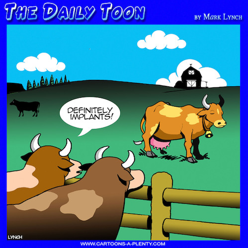 Cartoon: Breast implants (medium) by toons tagged implants,cows,cosmetic,surgery,breasts,implants,cows,cosmetic,surgery,breasts