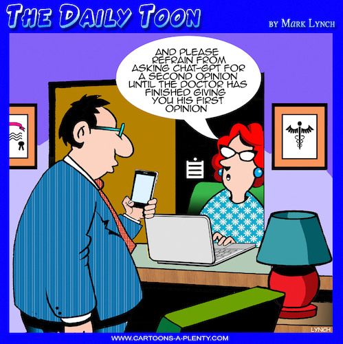 Cartoon: Chat gpt (medium) by toons tagged diagnosis,second,opinion,google,siri,alexa,diagnosis,second,opinion,google,siri,alexa