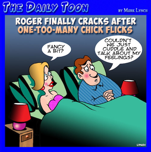 Cartoon: Chick flicks (medium) by toons tagged not,in,the,mood,married,lovemaking,fancy,bit,emotions,not,in,the,mood,married,sex,lovemaking,fancy,bit,emotions