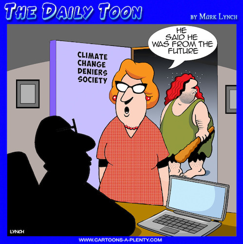 Cartoon: Climate change denier (medium) by toons tagged the,future,neanderthals,climate,emergency,the,future,neanderthals,climate,emergency