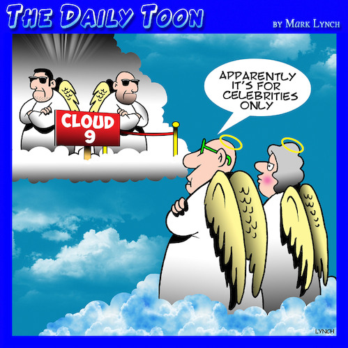 Cartoon: Cloud nine (medium) by toons tagged celebrities,cloud,heaven,celebrities,cloud,heaven