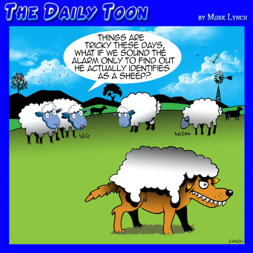 Cartoon: Cross dressing (medium) by toons tagged wolf,in,sheeps,clothing,gay,cross,dresser,disguise,sheep,wolf,in,sheeps,clothing,gay,cross,dresser,disguise,sheep