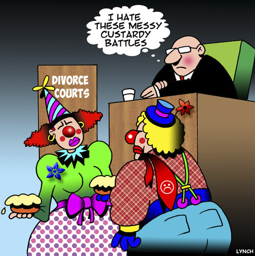 Cartoon: Custard pies (medium) by toons tagged clowns,custard,pies,custody,battles,clowns,custard,pies,custody,battles