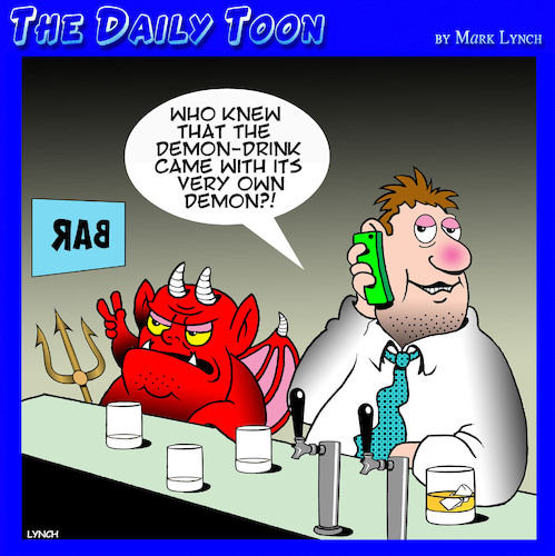 Cartoon: Demon drink (medium) by toons tagged alcoholics,demons,alcoholics,demons