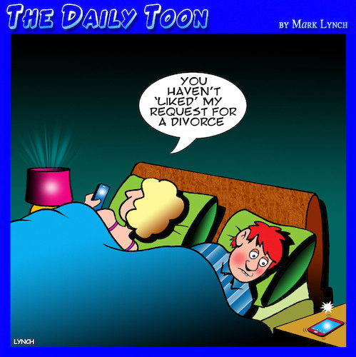 Cartoon: Divorce request (medium) by toons tagged likes,facebook,texting,divorced,likes,facebook,texting,divorced