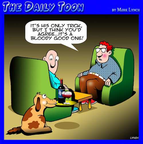 Cartoon: Dog tricks (medium) by toons tagged dogs,wine,trained,dog,new,tricks,dogs,wine,trained,dog,new,tricks