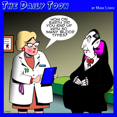 Cartoon: Dracula (medium) by toons tagged blood,types,count,dracula,health,checkup,blood,types,count,dracula,health,checkup