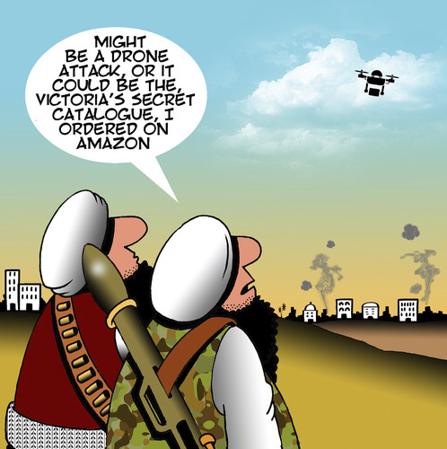 Cartoon: Drone attack (medium) by toons tagged victorias,secret,drones,taliban,isis,middle,east,war,catalogues,conflict,victorias,secret,drones,taliban,isis,middle,east,war,catalogues,sex,conflict