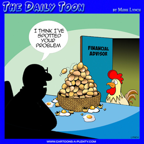 Cartoon: Eggs in one basket (medium) by toons tagged financial,advice,money,advisor,financial,advice,money,advisor