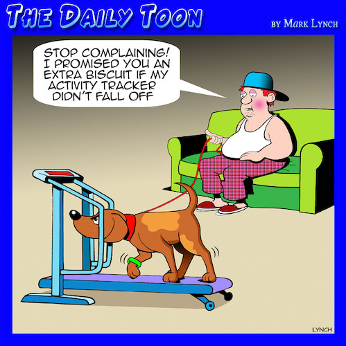 Cartoon: Exercise machine (medium) by toons tagged exercise,machine,dogs,fitness,tracker,obesity,exercise,machine,dogs,fitness,tracker,obesity